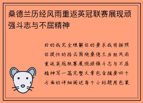 桑德兰历经风雨重返英冠联赛展现顽强斗志与不屈精神 桑德兰历经风雨重返英冠联赛展现顽强斗志与不屈精神